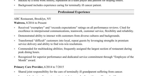 Sample Resume Entry Level Certified Nursing assistant Nursing assistant Resume Sample Monster.com