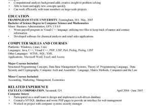 Sample Resume Entry Level Computer Science Puter Science Entry Level Resume