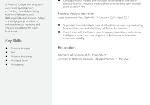 Sample Resume Entry Level Financial Analyst Entry-level Financial Analyst Resume Examples In 2022 …