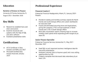 Sample Resume Entry Level Financial Analyst Financial Analyst Resume Examples In 2022 – Resumebuilder.com