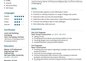 Sample Resume Experience In New Construction at University Civil Engineer Resume Example 2021 Writing Guide & Tips …