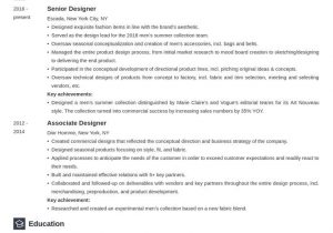 Sample Resume Fashion Design Personal Statement Fashion Designer Resume Example Template Newcast In 2020