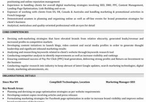 Sample Resume for 1.5 Years Experience Resume format for 5 Years Experience In Marketing Resume