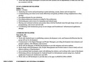 Sample Resume for 1 Year Experienced android Developer 1 Year Experience Resume for android Developer the Best