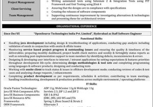 Sample Resume for 1 Year Experienced Java Developer Java Developer Resume Samples