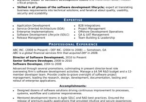 Sample Resume for 1 Year Experienced software Developer Sample Resume for An Experienced It Developer