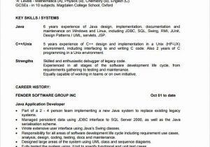 Sample Resume for 2 Years Experience In Java Java Developer Resume 2 Years Experience Fresh Free 5