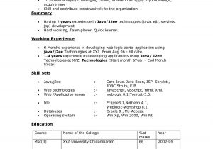 Sample Resume for 2 Years Experience In Java Sample Resume for 2 Years Experienced Java Developer