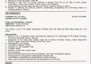 Sample Resume for 2 Years Experience In Sap Pi Sap Pp Resume for 2 Years Experience to whom It May