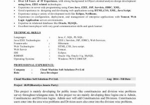 Sample Resume for 3 Years Experience In Java 20 Java Developer Resume 3 Years Experience