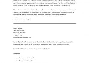 Sample Resume for A Custodian Position Resume Samples Custodian Resume
