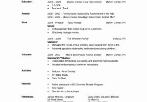 Sample Resume for A High School Graduate Recent High School Graduate Resume