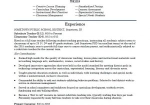 Sample Resume for A New Elementary School Teacher Elementary School Teacher Resume Template