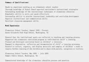Sample Resume for A New Elementary School Teacher Resume Samples Elementary School Teacher Resume Sample