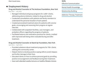 Sample Resume for A Outreach Counselor Drug and Alcohol Counselor Resume Examples & Writing Tips 2022 (free