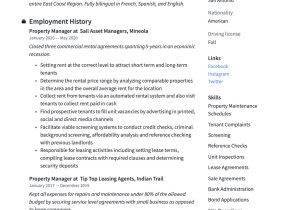 Sample Resume for A Property Caretaker Resort Caretaker Property Manager Resume & Writing Guide  18 Templates 2020