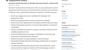 Sample Resume for A Recruiter Position Recruiter Resume & Writing Guide   12 Pdf Examples 2020