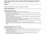 Sample Resume for A soccer Coach assistant soccer Coach Resume Samples