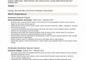 Sample Resume for A soccer Coach assistant soccer Coach Resume Samples
