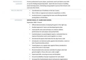 Sample Resume for A soccer Coach soccer Coach Resume Samples Tips and Templates Line