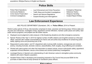 Sample Resume for A Supervisor In Law Enforcement Police Officer Resume Sample Monster.com