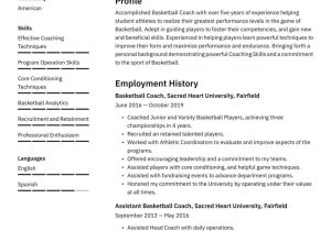 Sample Resume for A Tennis Coach Position Basketball Coach Resume Examples & Writing Tips 2022 (free Guide)