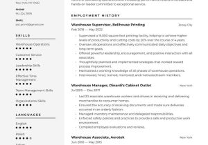 Sample Resume for A Terminal Manager Warehouse Supervisor Resume Examples & Writing Tips 2022 (free Guide)
