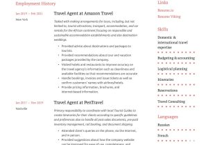 Sample Resume for A Travel Agent Travel Agent Resume & Writing Guide  17 Templates Pdf & Word