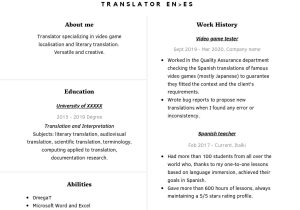 Sample Resume for A Video Game Translator Do You Think This is A Good Beginner Translator Cv? : R …