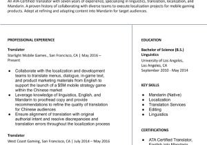Sample Resume for A Video Game Translator Translator Resume Examples In 2022 – Resumebuilder.com