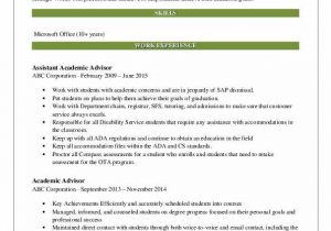 Sample Resume for Academic Advisor Position Academic Advisor Resume Samples
