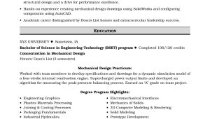 Sample Resume for Academic for Mechanical Engineering Chair Sample Resume for An Entry-level Mechanical Designer Monster.com