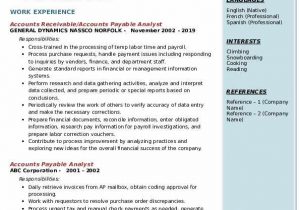 Sample Resume for Accounts Payable Analyst Accounts Payable Analyst Resume Samples