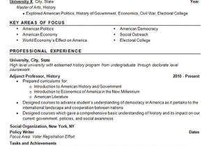 Sample Resume for Adjunct Professor Position Adjunct Professor Resume Example History and Politics