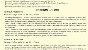 Sample Resume for Adjunct Teaching Position Adjunct Professor Resume Sample & Template 2022 Resumes Bot …