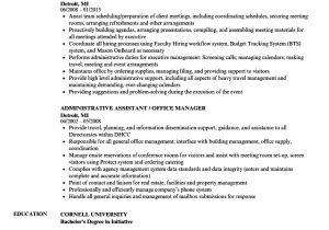 Sample Resume for Administrative assistant Office Manager assistant Fice Manager Resume Samples
