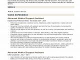 Sample Resume for Advanced Medical Support assistant Advanced Medical Support assistant Resume Samples
