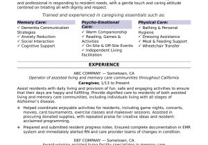 Sample Resume for Aged Care Worker Position Caregiver Resume Sample