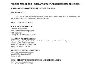 Sample Resume for Aircraft Maintenance Technician Ojt Aircraft Maintenance Engineer Resume Pdf Best Resume