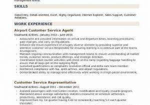 Sample Resume for Airline Customer Service Representative Airport Customer Service Agent Resume Samples