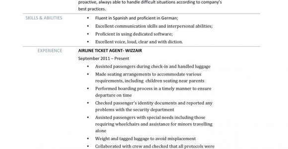 Sample Resume for Airline Ticketing Agent Airline Ticket Agent Resume Template 2017