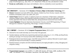 Sample Resume for An Entry Level Computer Programmer Sample Entry Level Puter Programmer Resume Template
