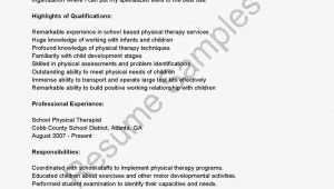Sample Resume for Applying to Physical therapy School Resume Samples School Physical therapist Resume
