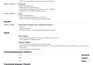 Sample Resume for Arts and Science Students Puter Science Resume Example