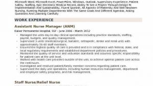 Sample Resume for assistant Nurse Manager Position assistant Nurse Manager Resume Samples