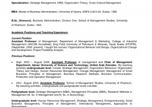 Sample Resume for assistant Professor Fresher Professor Resume Template