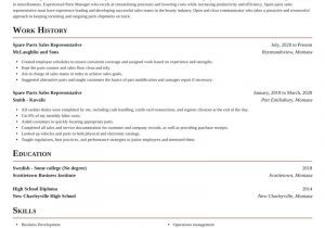 Sample Resume for Auto Parts Manager Spare Parts Sales Representative Resume Generator & Suggestions