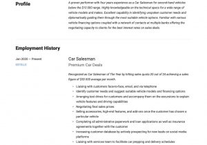 Sample Resume for Automobile Sales Executive Car Salesman Resume & Writing Guide  17 Resume Templates 2021