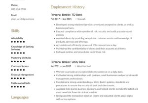Sample Resume for Banking Job In Canada Personal Banker Resume Examples & Writing Tips 2022 (free Guide)