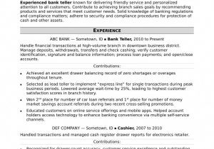 Sample Resume for Banking Operations In India New Banking Operations Resume Samples Bank Teller Resume